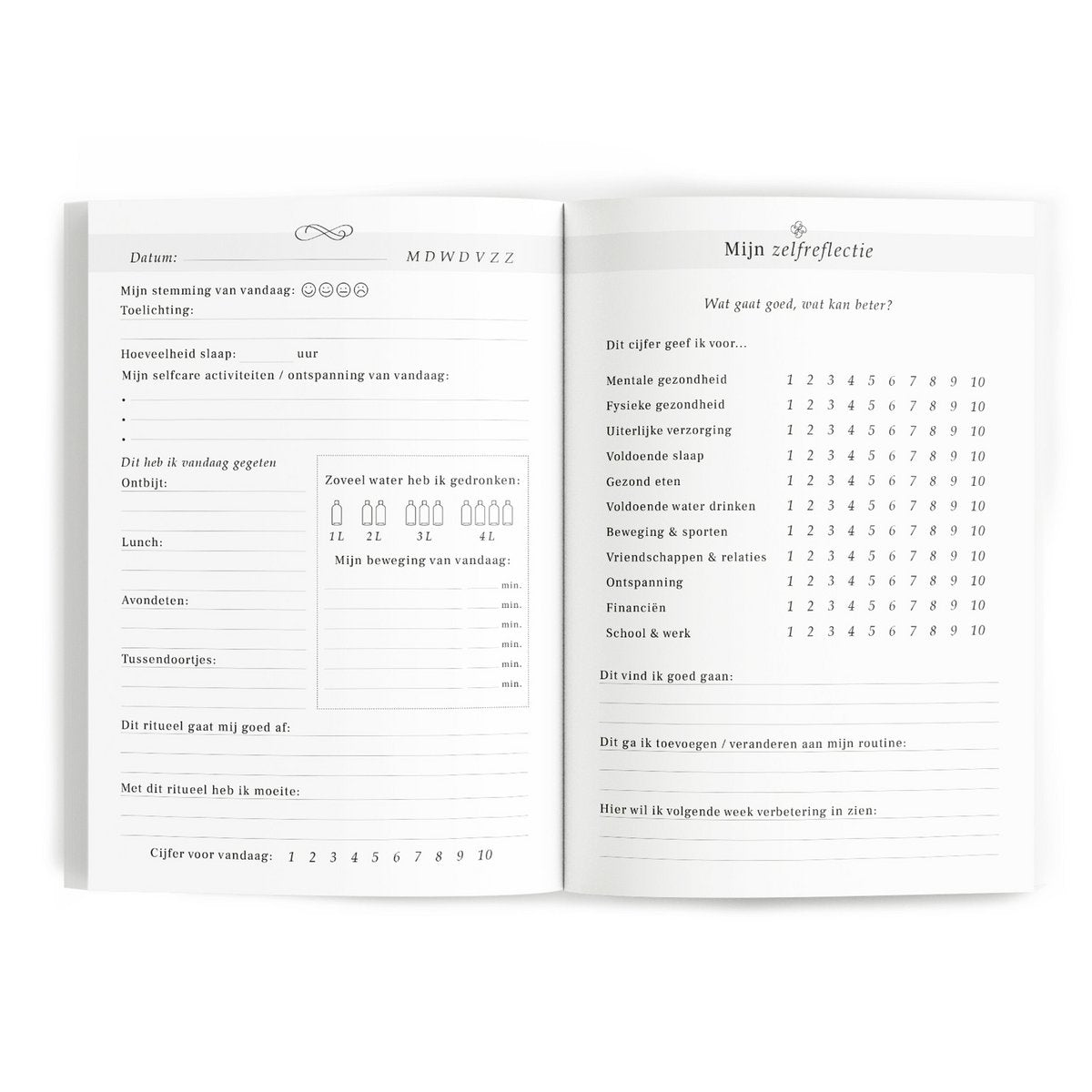 Dagboek voor Selfcare - Linnen roze met goudfolie