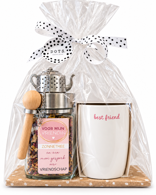 Cadeaupakket Voor Mijn Vriendin – thee, Zusss mok & gesprekskaartjes