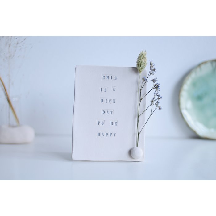 Keramiek kaartje “Be happy”