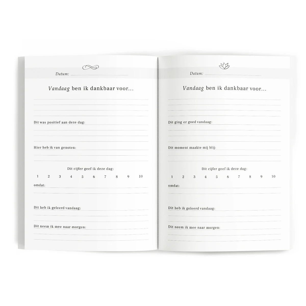 Dagboek voor Dankbaarheid - Linnen crème met goudfolie