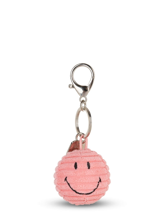 Smiley Keychain ECO Corduroy - 4,5 cm Pink