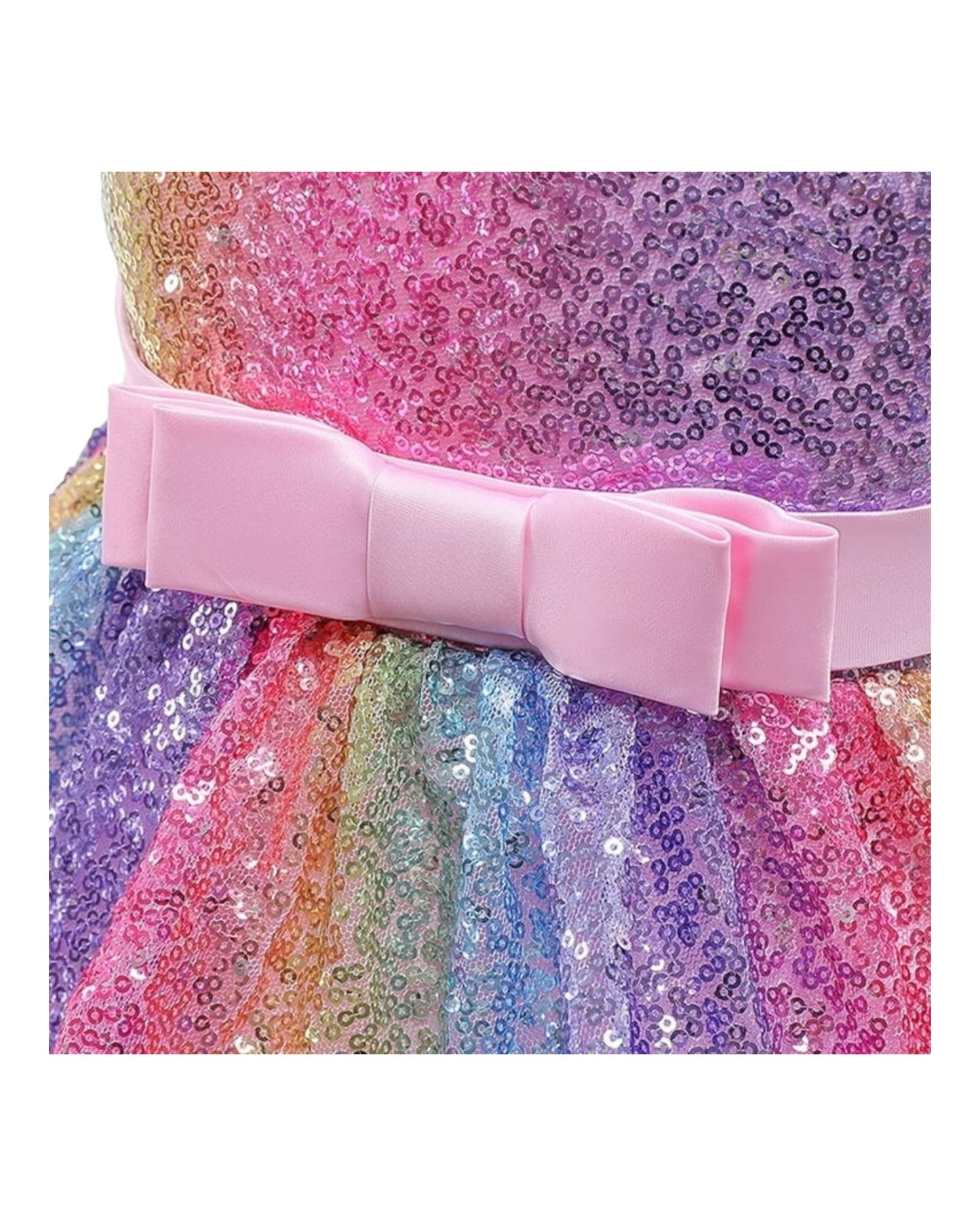 Regenboog Eenhoorn Gala Jurk - Luxe Glitter Prinsessenjurk