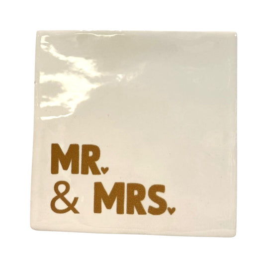 Tegeltje "Mr. & Mrs." wit