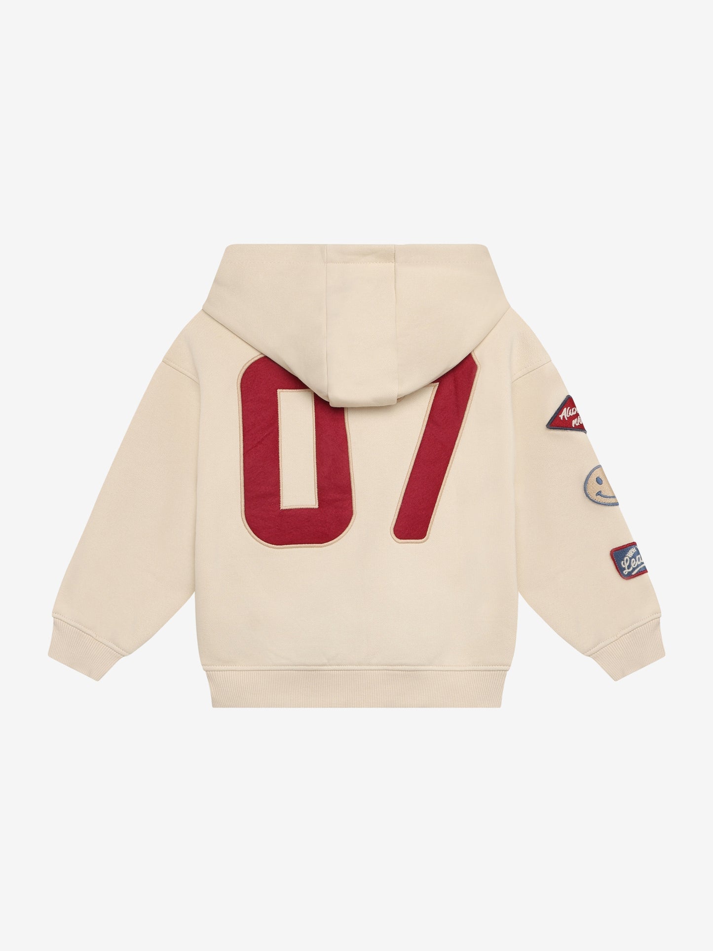 Daily 7 jongens oversized hoodie badges beige brushed sweat