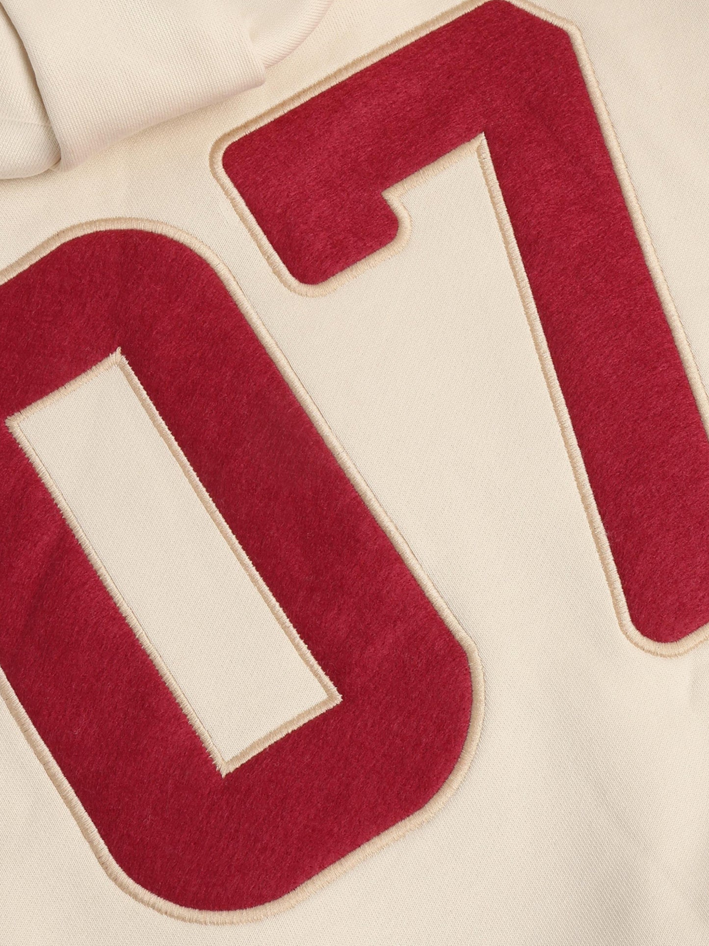 Daily 7 jongens oversized hoodie badges beige brushed sweat