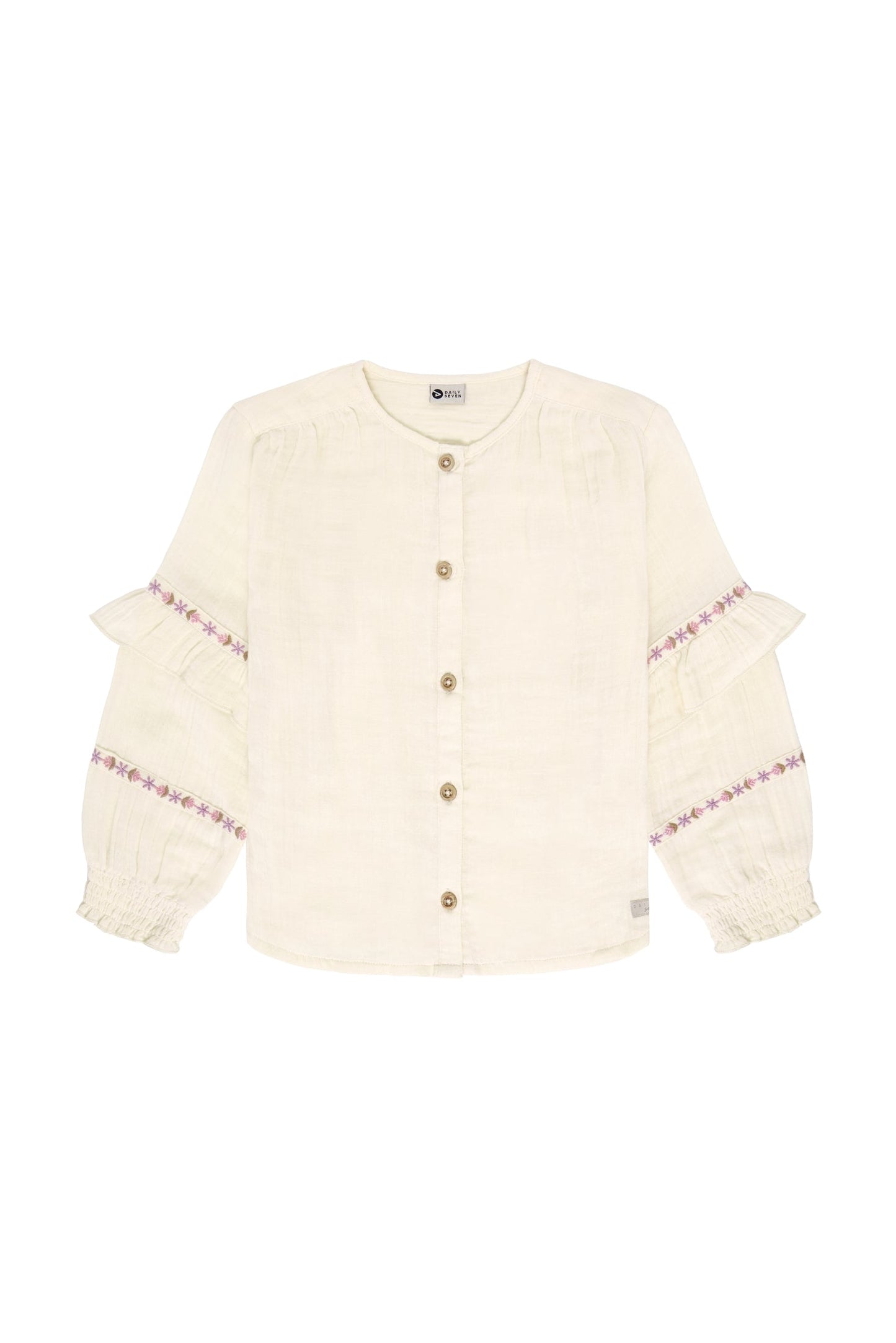 Daily 7 Longsleeve - Mother of Pearl - blousje ruffle