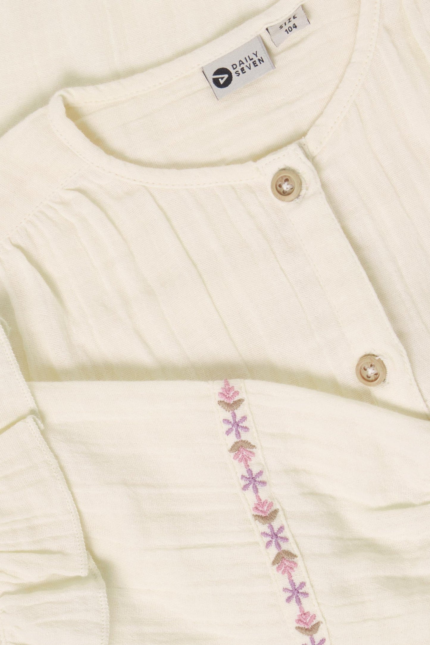 Daily 7 Longsleeve - Mother of Pearl - blousje ruffle