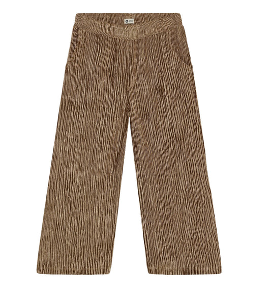 Daily 7 meisjes wide fit velour broek bruin