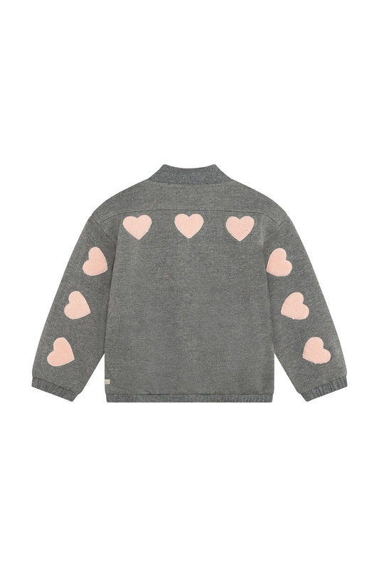 Daily 7 Jacket Heart Glitter - Mid Grey Melange