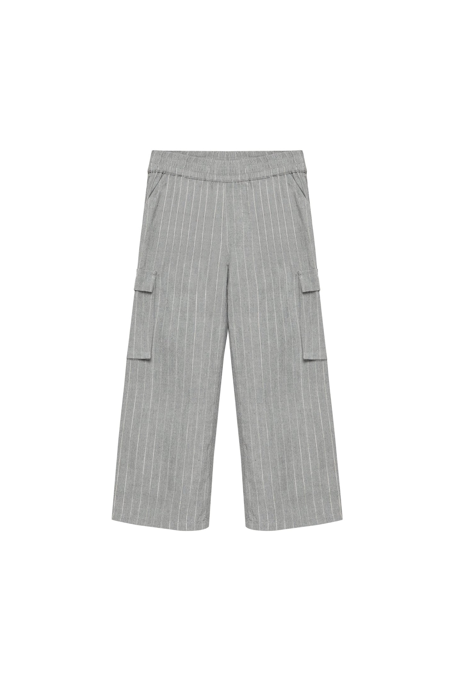 Daily 7 Broek Wide Fit Pantalon - Mid Grey Melange - Pinstripe