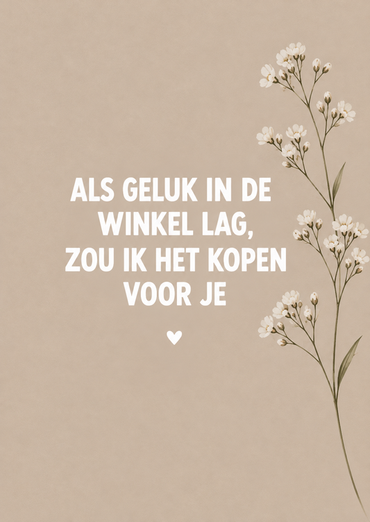 DOTS. Ansichtkaart – Als geluk in de winkel lag