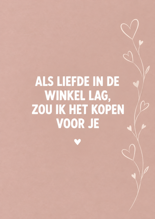 DOTS. Ansichtkaart – Als liefde in de winkel lag
