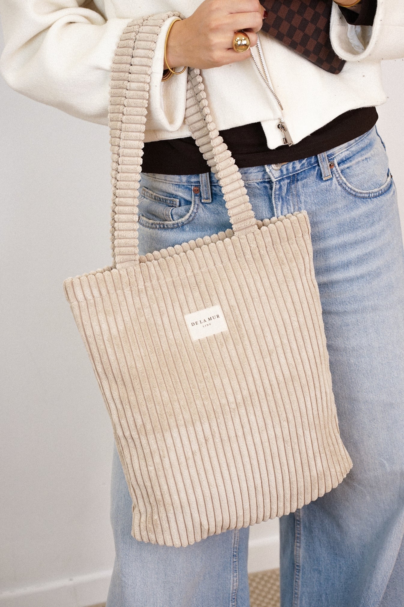 De la Mur - Tote Bag met rits MOKA