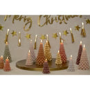 Rustik Lys - Kerstboom kaars licht roze klein - 6,3 x 12 cm - skin