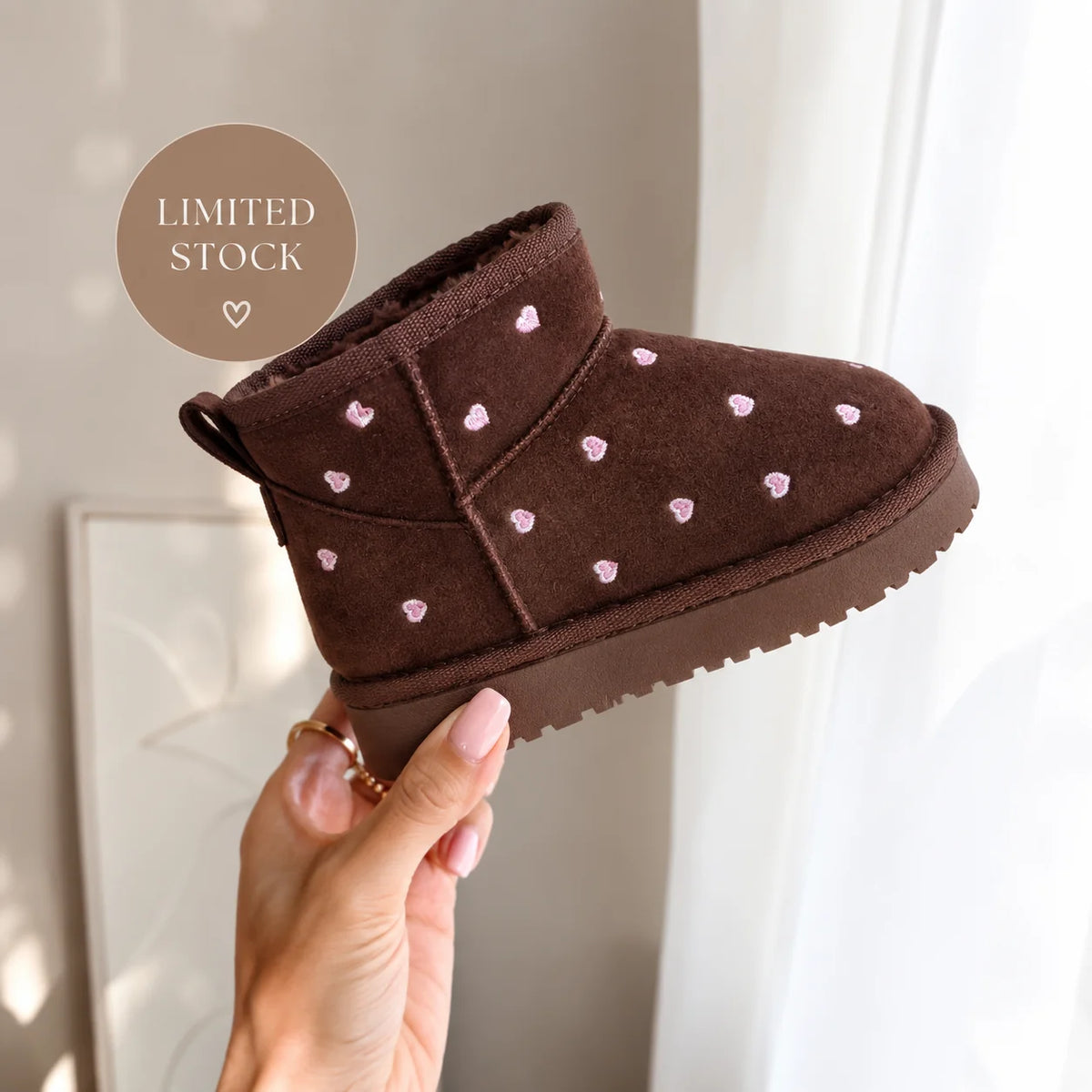Heart Boots - Donkerbruin - hartjes laarzen