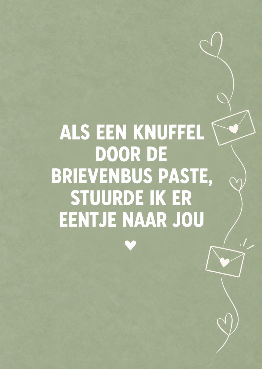 DOTS. Ansichtkaart – Als een knuffel door de brievenbus paste