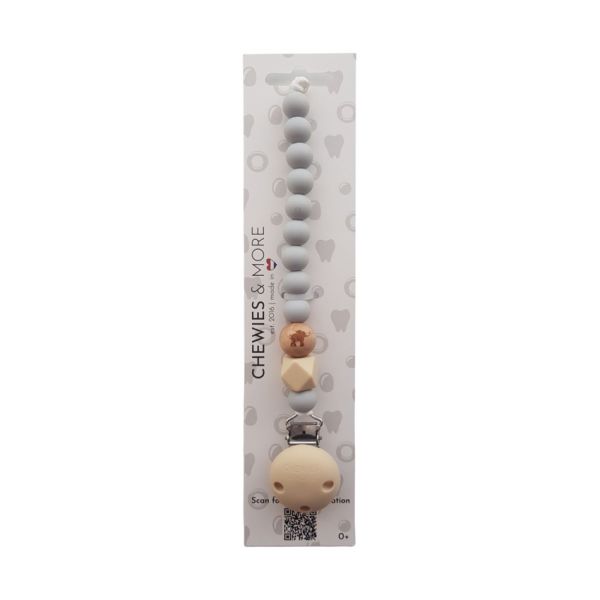 Chewies & More Speenkoord - Animal Elephant - Light Grey