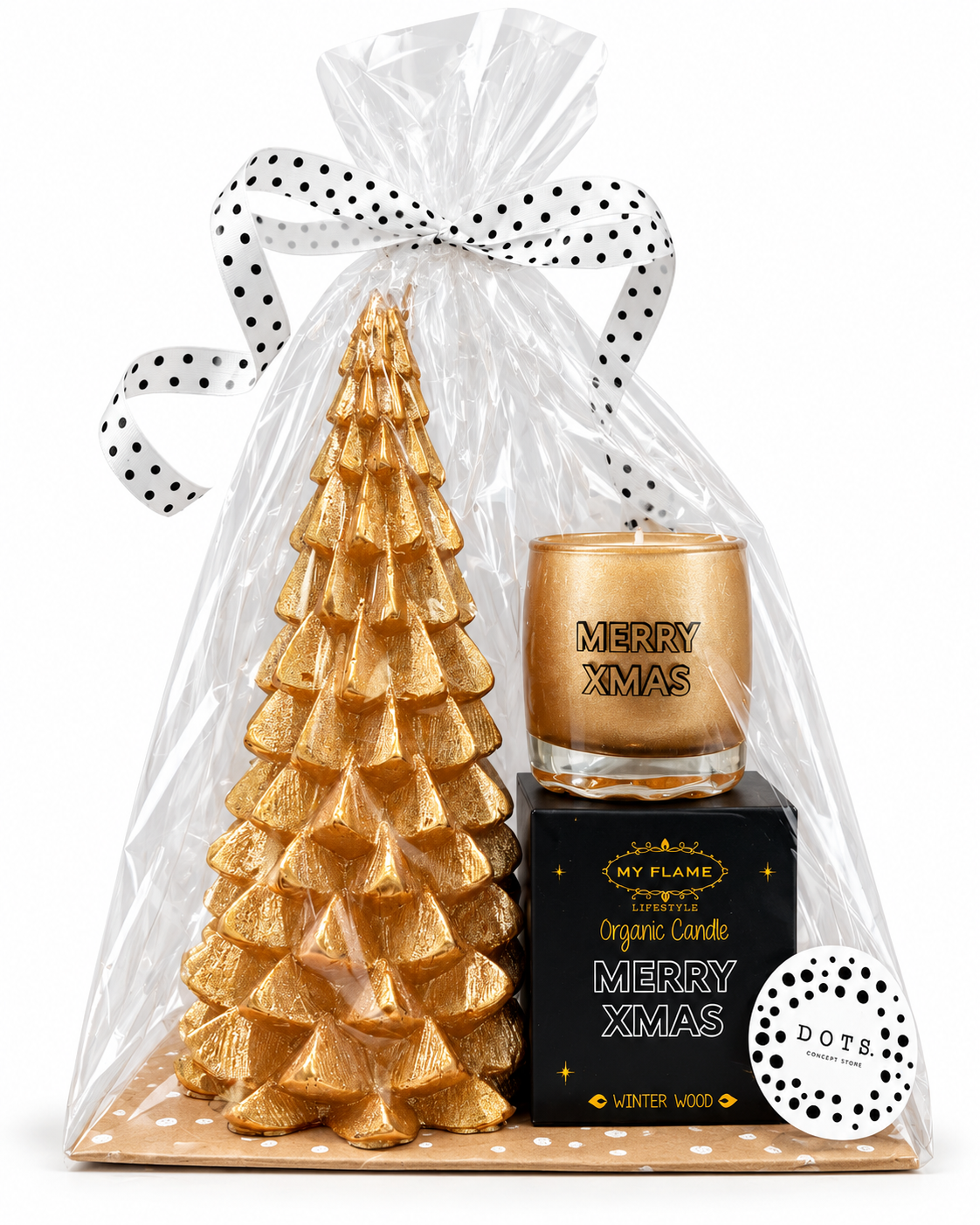 Kerstpakket kaarsen - cadeauset met twee kaarsen - Merry Xmas