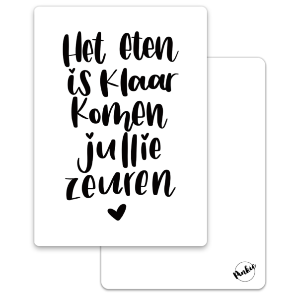 Pinkie Kaart “Het eten is klaar”