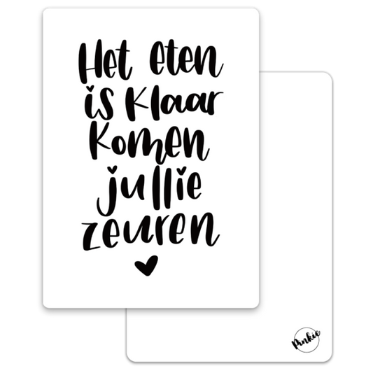 Pinkie Kaart “Het eten is klaar”