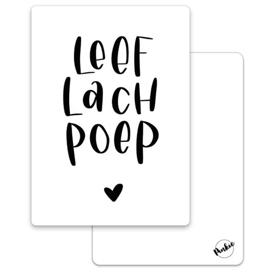Pinkie Kaart “Leef Lach Poep”