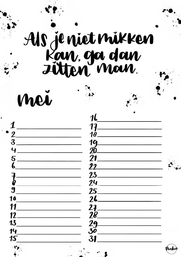 Pinkie verjaardagskalender