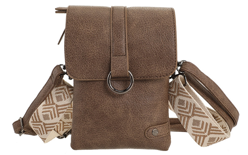 DARK CAMEL TELEFOON- EN SCHOUDERTASJE HARTFORD