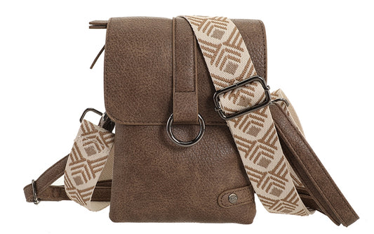 DARK CAMEL TELEFOON- EN SCHOUDERTASJE HARTFORD