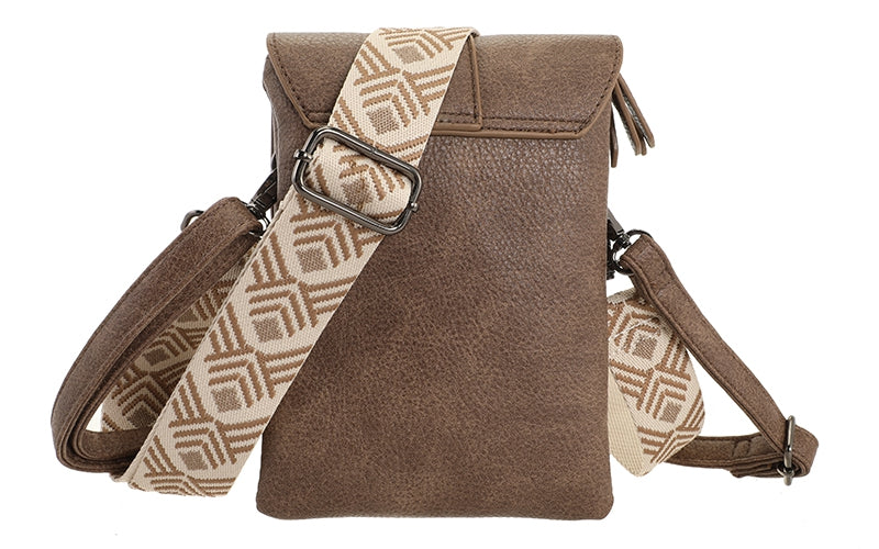 DARK CAMEL TELEFOON- EN SCHOUDERTASJE HARTFORD