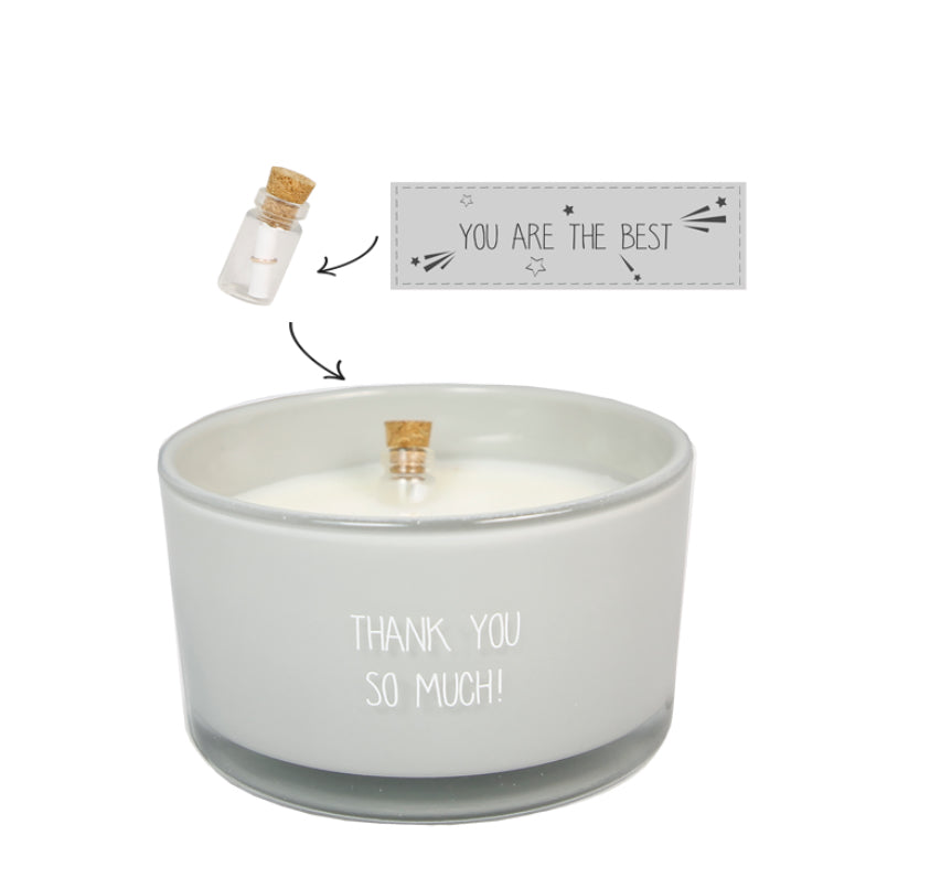 Flame Flessenpost kaars - Thank you so much! - Amber's Secret