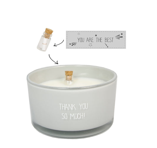 Flame Flessenpost kaars - Thank you so much! - Amber's Secret