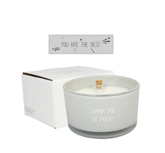 Flame Flessenpost kaars - Thank you so much! - Amber's Secret