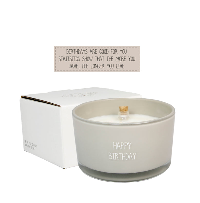 Flame Flessenpost kaars - Happy Birthday - Fig's Delight