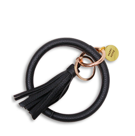 Flame Sleutelhanger - Happy home - Zwart