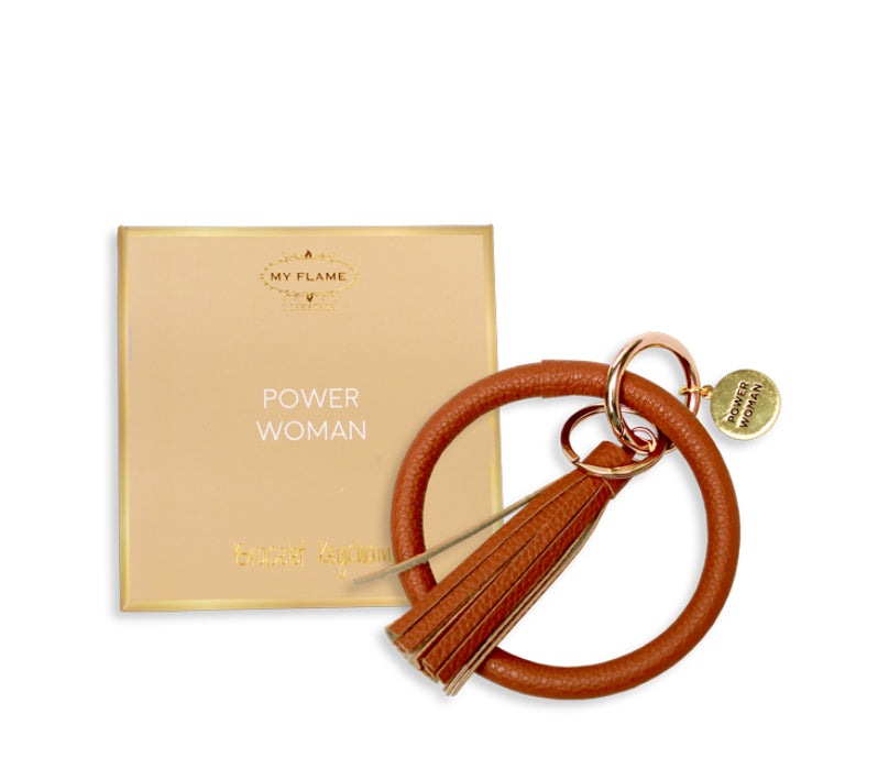 Flame Sleutelhanger - Power Woman - Bruin