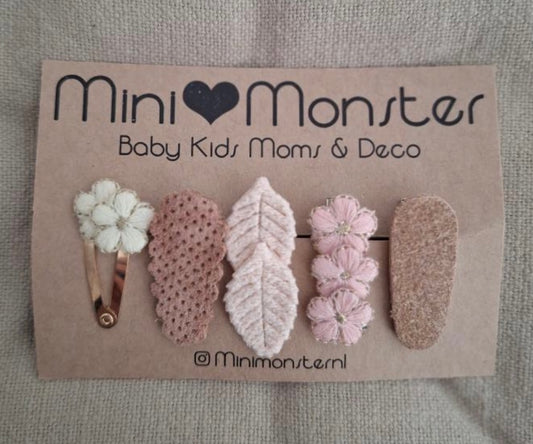 Mini monster speldjes - klik bloem