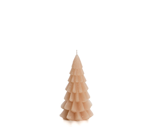 Rustik Lys - Kerstboom kaars licht roze klein - 6,3 x 12 cm - skin