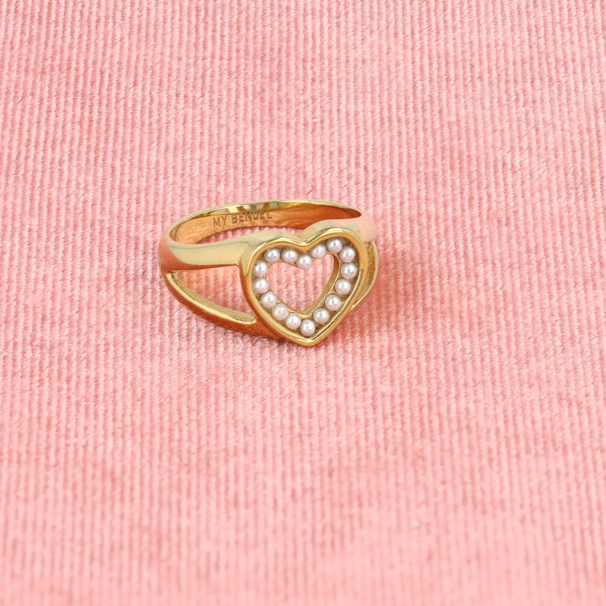My Bendel Harten Ring met Parels