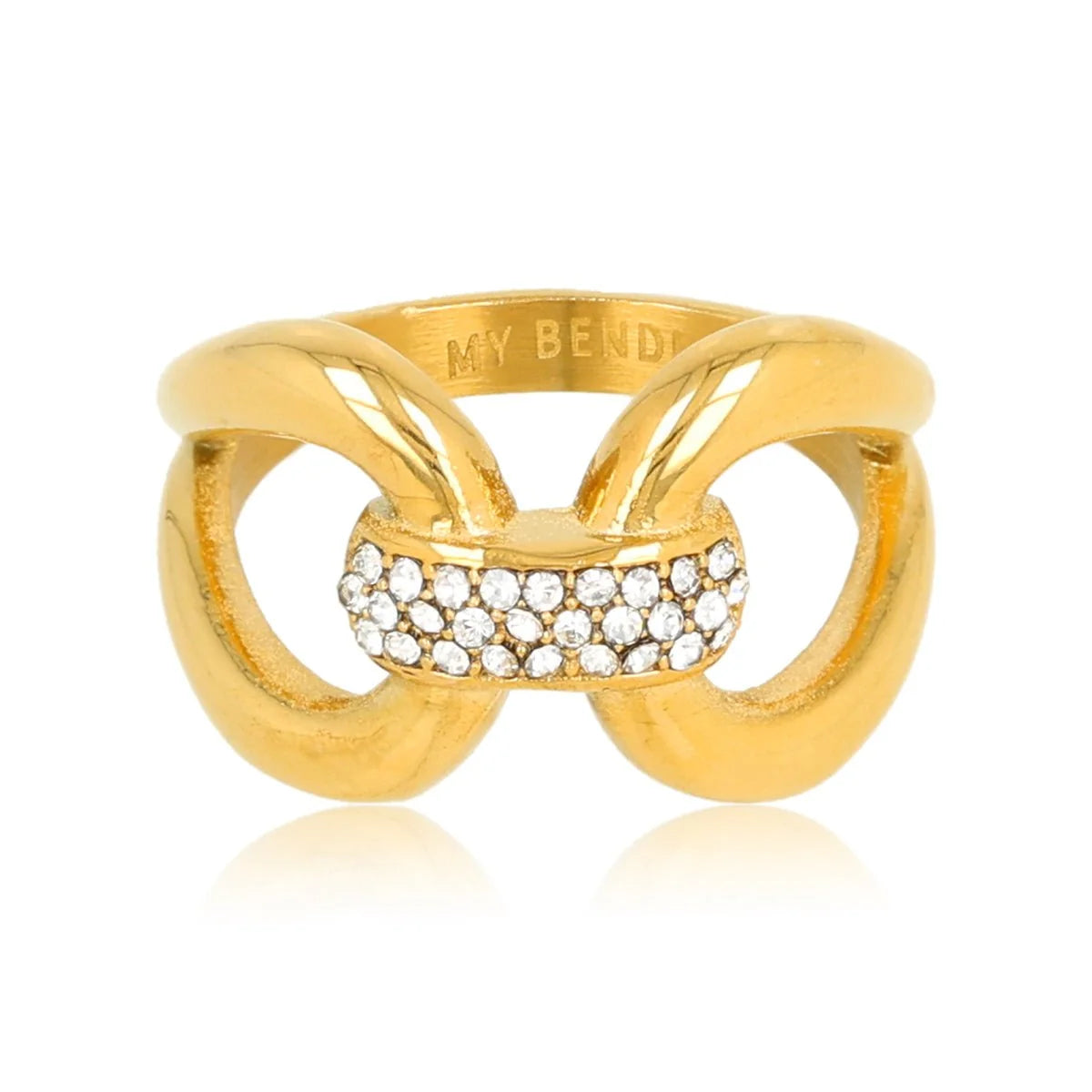 My Bendel gouden ring stainless steel – elegante ring met zirkonia