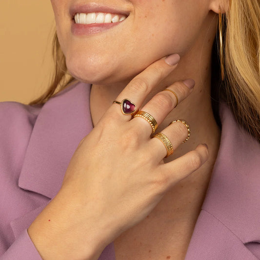My Bendel - Harten Ring • Amethist - stainless steel