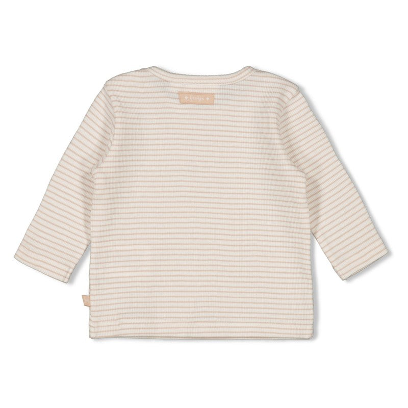 Feetje Longsleeve rib met streep - Honey Bear