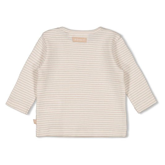 Feetje Longsleeve rib met streep - Honey Bear