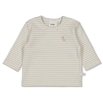 Feetje Longsleeve rib met streep - Elephant