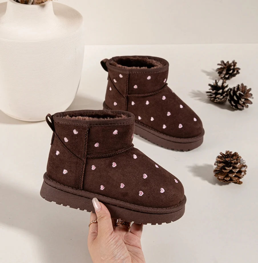 Heart Boots - Donkerbruin - hartjes laarzen