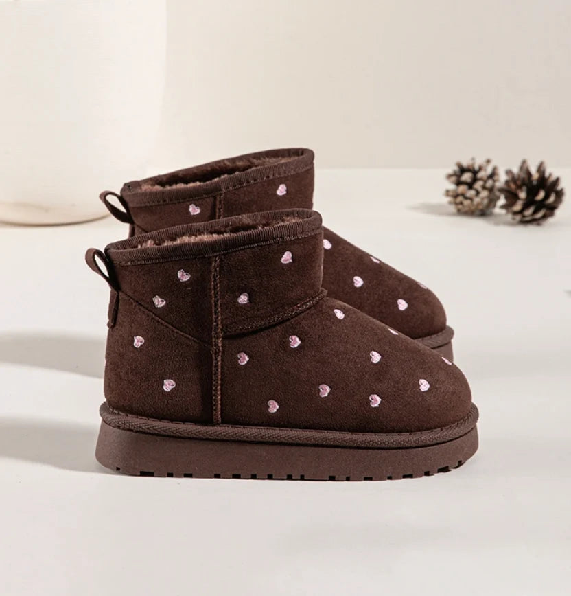 Heart Boots - Donkerbruin - hartjes laarzen