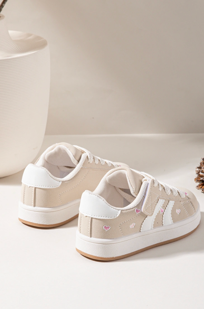 Heart sneakers - meisjes hartjes sneakers - beige