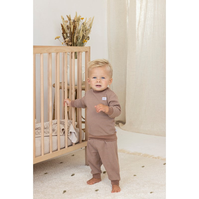 Feetje wafel pyjama bruin vanaf 92