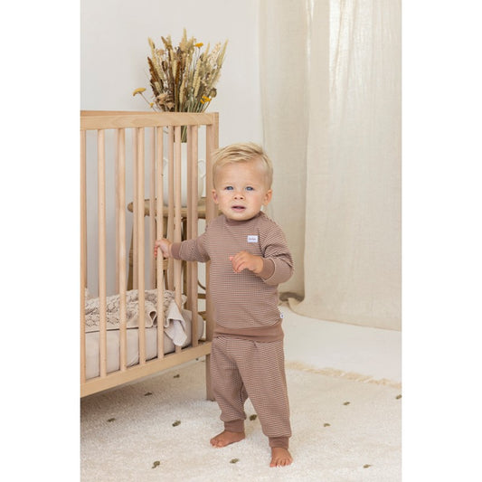 Feetje wafel pyjama bruin vanaf 92
