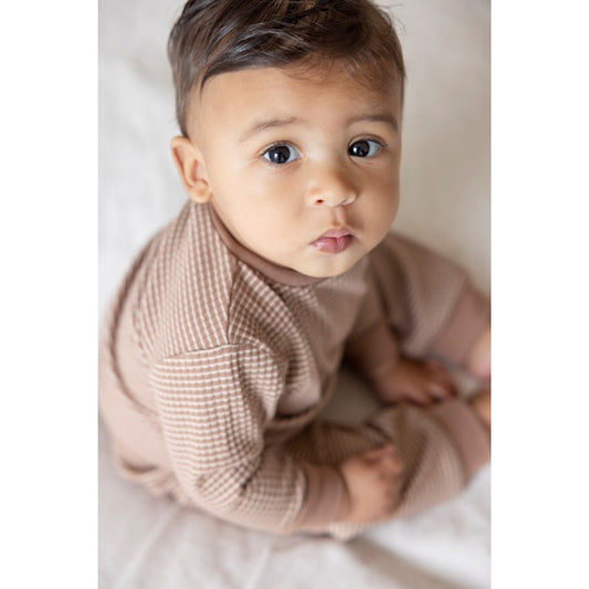 Feetje wafel pyjama bruin