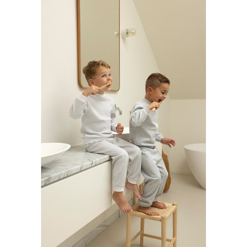 Feetje wafelpyjama grijs melange - vanaf maat 92